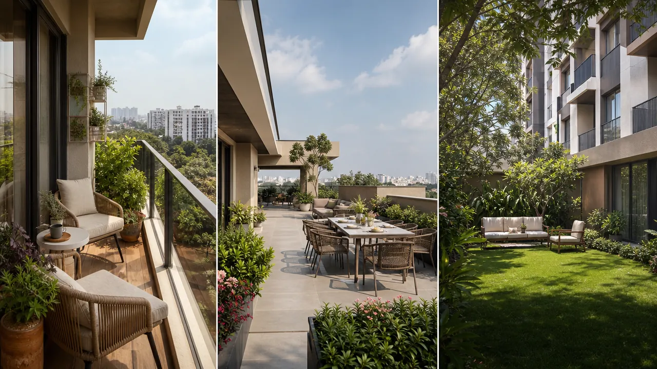 Apartment Balcony vs Terrace: Compare Outdoor Space in India — Real Estate Buying Guide featured image